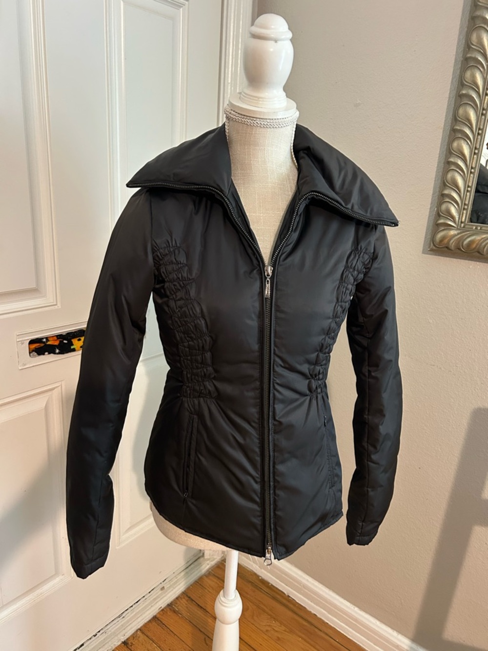 Kenneth Cole Black Women's Quilted-Panel Puffer Jacket